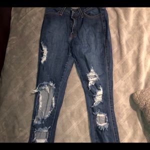 Distressed Fashion nova skinny jeans